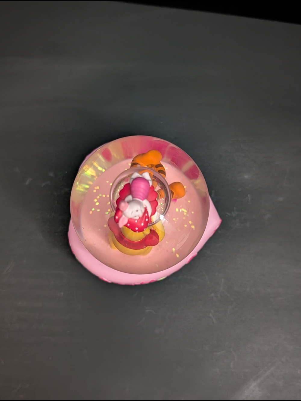 Disney Pink Heart Snow Globe with Winnie the Pooh, Tigger & Piglet 5-2026 - Picture 6 of 7